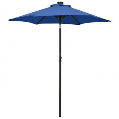 Umbrela de soare cu lumini LED albastru azur 200x211cm aluminiu GartenMobel Dekor