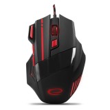 Mouse gaming cu fir Usb Esperanza, 2400 DPI, Negru/Rosu
