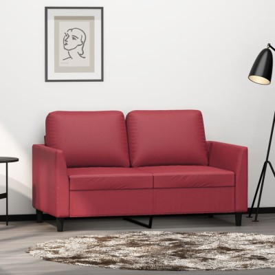 vidaXL Canapea cu 2 locuri, roșu vin, 120 cm, material textil 359331 foto