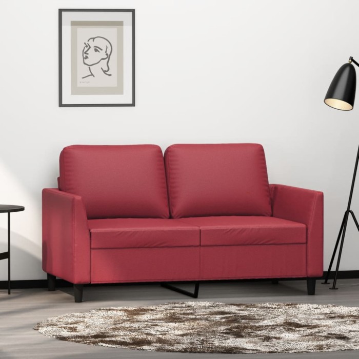 vidaXL Canapea cu 2 locuri, roșu vin, 120 cm, material textil 359331