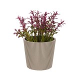 Ghiveci decorativ cu floare artificiala bordo, 6.5x11 cm, ATU-086345, Oem
