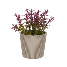 Ghiveci decorativ cu floare artificiala bordo, 6.5x11 cm, ATU-086345 foto