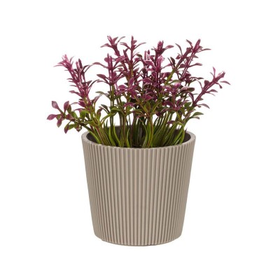 Ghiveci decorativ cu floare artificiala bordo, 6.5x11 cm, ATU-086345 foto