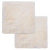 Gossi pernute de scaun, 2 buc, alb, 40x40 cm, piele naturala de oaie