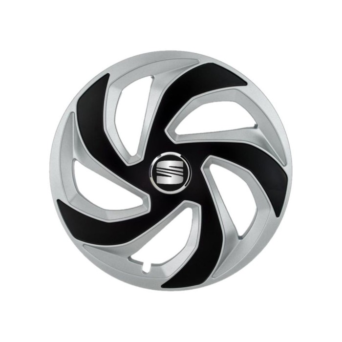 Set 4 capace roti Rex Gri-Negru R15 pentru gama auto Seat