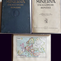 Enciclopedia MINERVA, Cluj 1930 - 1000 imagini, 10 harti color, 100 harti simple