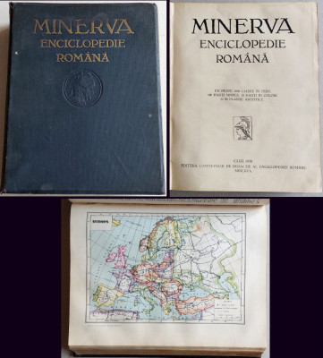 Enciclopedia MINERVA, Cluj 1930 - 1000 imagini, 10 harti color, 100 harti simple foto