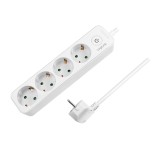 PRELUNGITOR LOGILINK, Schuko x 4, cablu 3G 1.5mm2, 230 V/16 A, 50 Hz, max. 3600 W, buton intrerupator iluminat, IP20, 1.5m, alb &quot;LPS245&quot; (include TV 0