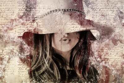 Autocolant Abstract cap femeie, 220 x 135 cm foto