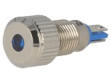 Lampă LED plată albastră 24VDC &Oslash;8mm IP67 pentru lipit