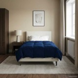 vidaXL Duvet de iarnă Patos Albastru &icirc;nchis 140 x 200 cm Microfibră 42026134