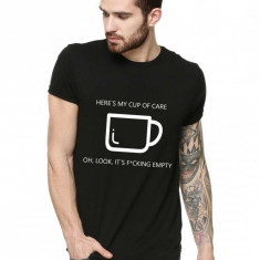 Tricou barbati negru - Cup of care - S