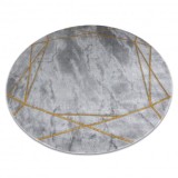 Exclusiv EMERALD covor 1022 cerc - glamour, stilat, marmură, geometric gri / aur, cerc 160 cm