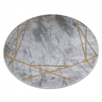 Exclusiv EMERALD covor 1022 cerc - glamour, stilat, marmură, geometric gri / aur, cerc 200 cm foto