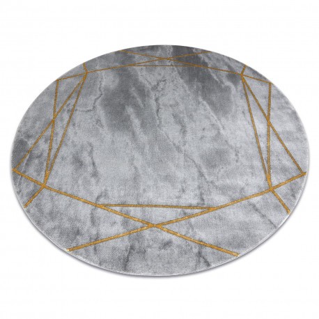 Exclusiv EMERALD covor 1022 cerc - glamour, stilat, marmură, geometric gri / aur, cerc 200 cm
