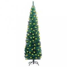 vidaXL Brad Craciun iluminat artificial slim suport verde 240 cm PVC foto