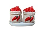 Set solnita sare si piper design ardei iute,ceramica, 8 cm-2 piese