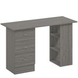 HOMCOM Birou modern cu 3 Sertare si Rafturi in Lemn Alb 120x49x72cm | Aosom Romania