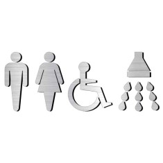 Placuta din aluminiu toaleta femei si barbati cu handicap si dus foto