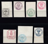 ROMANIA 1932 LP 102 ANIVERSAREA A 75 ANI A TIMBRELOR CAP DE BOUR SERIE STARE MNH VALOAREA 3 LEI ROSU URMA SARNIERA