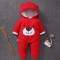 Combinezon rosu plusat - Teddy (Marime Disponibila: 6-9 luni (Marimea 19
