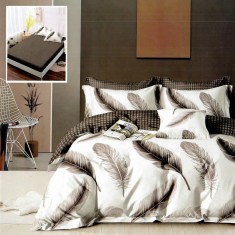 Lenjerie de pat finet 6 piese, cearceaf pat cu elastic, cearceaf pilota 200x230, 2 fete perna 50x70, 2 fete perna 70x70, Extra HF6P137 Relax KipRoom foto