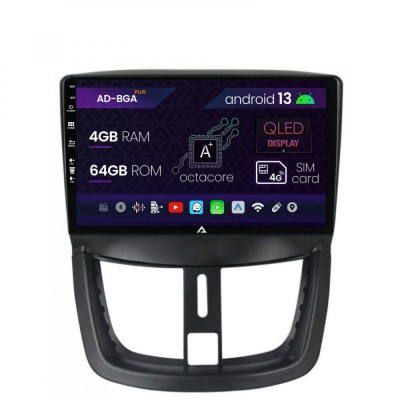 Navigatie Peugeot 207, Android 13, A-Octacore 4GB RAM + 64GB ROM, 9 Inch - AD-BGA9004+AD-BGRKIT263 foto