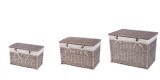 Cumpara ieftin Set 3 cosuri depozitare lemn salcie gri textil alb 43 x 23 x 26 cm, 50 x 30 x 33 cm, 57 x 37 x 40 cm