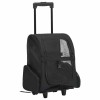 Cărucior Pliabil Multifuncțional Animale Companie vidaXL, Negru, 40x25x55 cm, Geantă Transport, Rucsac, Metal &amp; Textil, Max 10 kg