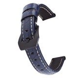 Curea piele naturala, compatibila Samsung Galaxy Watch 46mm, telescoape normale, Albastru
