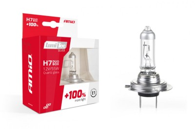 Set becuri cu halogen H7 12V 55W LumiTec SILVER + 100% DUO BOX foto