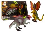 Set figurine dinozauri, Spinozaur si Dilofozaur, 2 bucati, 10 x 7.5 x 6 cm / 10 x 5.5 x 5 cm, multicolor, Lean 19029