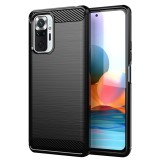 Husa Xiaomi Redmi Note 10 Pro Techsuit Carbon Silicone, negru