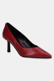 HUGO stilettos de piele Katniss culoarea bordo, 50552669