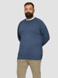 Cumpara ieftin Pulover barbati cu decolteu la baza gatului, Bleumarin, 2XL