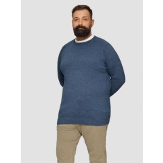 Pulover barbati cu decolteu la baza gatului, Bleumarin, 2XL