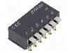 Intrerupator DIP, 2 pozitii, montare THT, 6 sectiuni, C&amp;K - BPA06SB