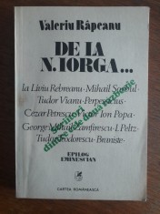 De la N. Iorga... - Valeriu Rapeanu, autograf / R3P3F