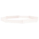 Cumpara ieftin Cutie de nisip cu scaune octogonale, alb, lemn masiv de pin