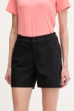 Columbia pantaloni scurți outdoor Leslie Falls culoarea negru, uni, medium waist, 2126061