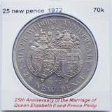 2894 Gibraltar 25 new pence 1972 Elizabeth II (Silver Wedding) km 6