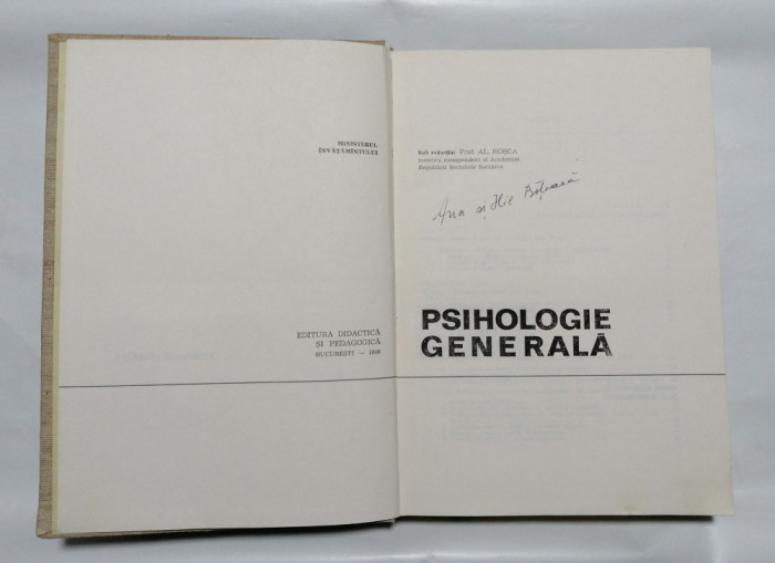 Psihologie generala, Al. Rosca, 1966