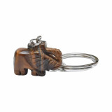 Amuleta breloc cu elefant din piatra semipretioasa &amp;#8211; ochi de tigru