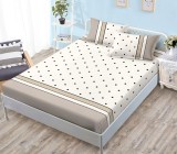 Cumpara ieftin Husa pat cu elastic Sunday HP058, alb, PVC, 180x200 cm + 2 fete perna 50x75 cm