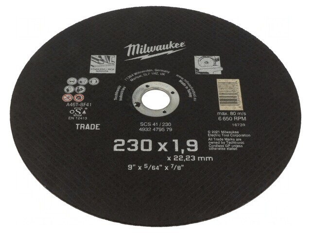 Disc de tăiere oțel 230mm 1,9mm