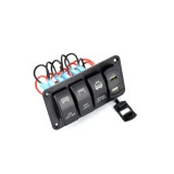 Panou de control cu voltmetru, 3 &icirc;ntrerupătoare și USB Cod: SPA11, Universal, Oem