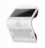Lampa solara LED BUTTERFLY 1.5W 220lm 4000K alba de perete IP65 detectare 90 la maxim 6 metri