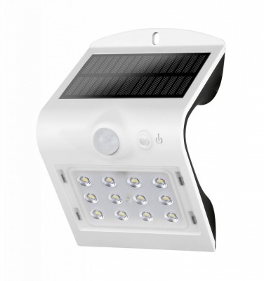 Lampa solara LED BUTTERFLY 1.5W 220lm 4000K alba de perete IP65 detectare 90 la maxim 6 metri foto