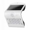 Lampa solara LED BUTTERFLY 1.5W 220lm 4000K alba de perete IP65 detectare 90 la maxim 6 metri