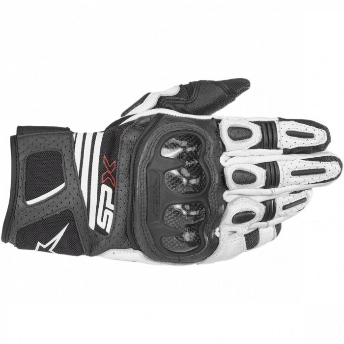 Manusi Moto Alpinestars SPX AC V2 Gloves, Negru/Alb, Large